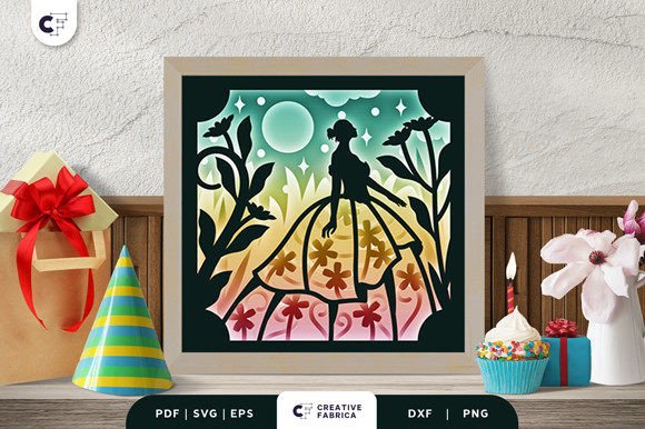 3D Shadow Box Quinceanera SVG for Birthdays