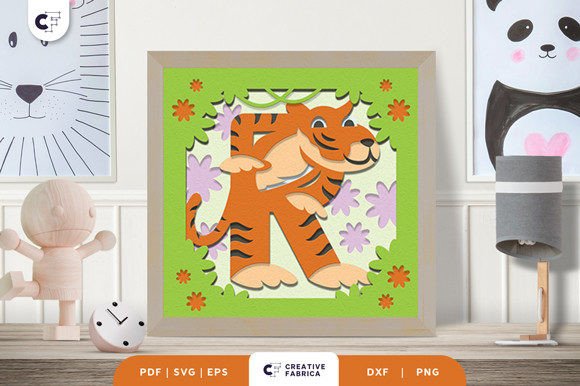 Alphabet Animal Letter R 3D Shadow Box