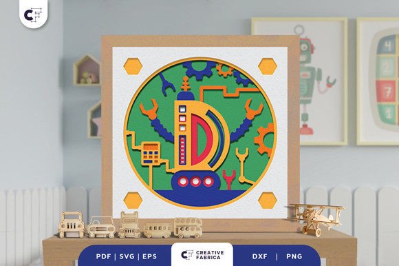 Alphabet Robot D: 3D SVG for Birthdays