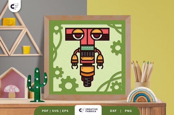 Alphabet Robot Letter T 3D SVG for Birthdays