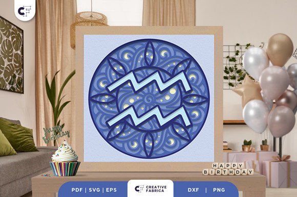 Aquarius 3D SVG for Birthdays & Branding