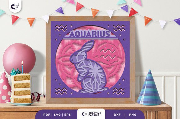 Aquarius 3D SVG for Birthdays & Branding