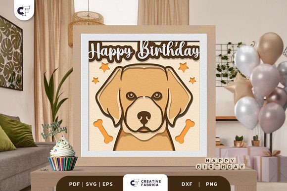Birthday Labrador 3D SVG for Birthdays