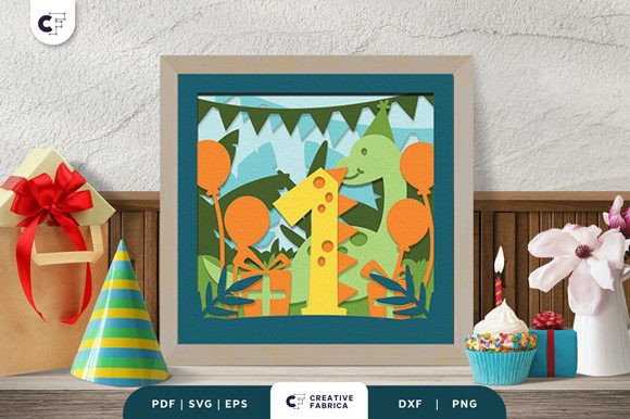 Dinosaur 1st Birthday Shadow Box Review