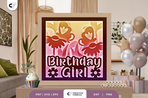 Floral Butterfly 3D SVG for Birthdays