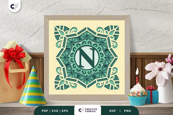 Letter N 3D SVG for Birthdays