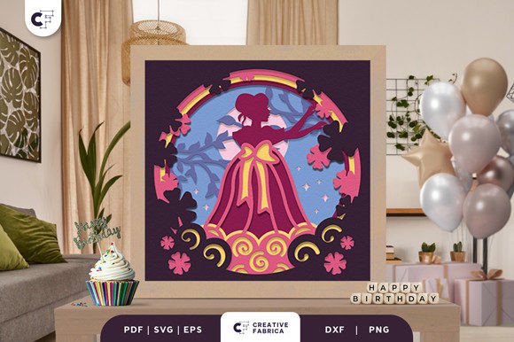 Mis Quince Shadow Box: 3D SVG for Birthdays