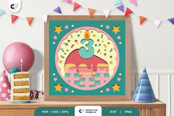 My 3rd Birthday 3D SVG for Birthdays