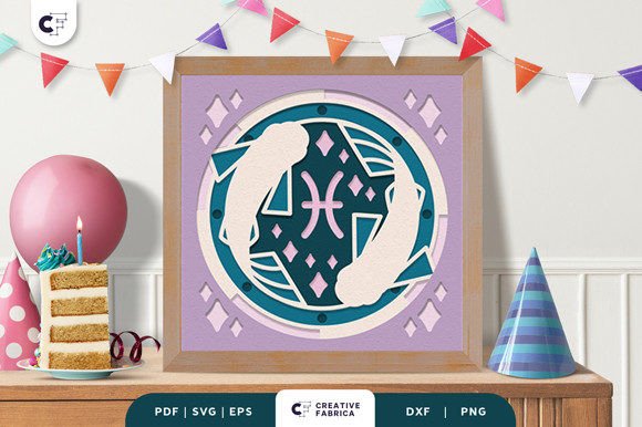 Pisces 3D SVG for Birthdays & Blog Design