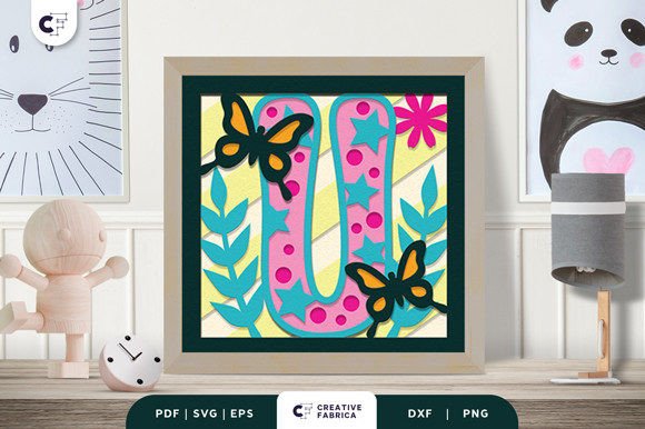 Review: Floral Alphabet Letter U 3D Shadow Box Design