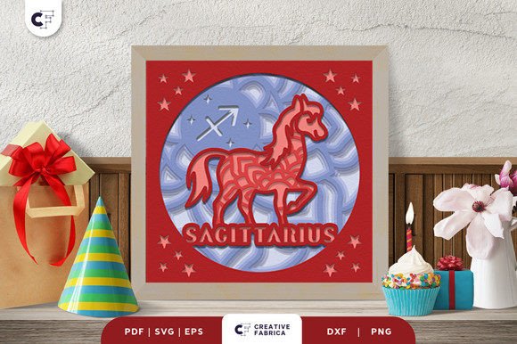 Sagittarius 3D SVG for Birthdays