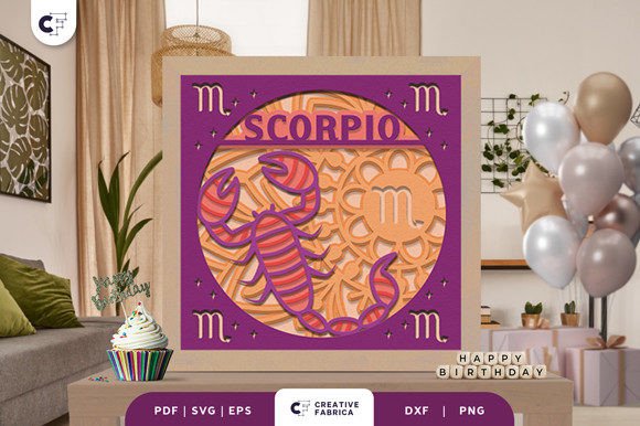 Scorpio Mandala 3D SVG for Birthdays