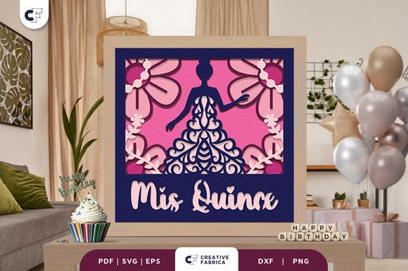 Sweet 15 Girl 3D SVG for Birthdays